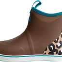 Buoy Boots Womens Waterproof Deck Ankle Rain Boots (10, Brown Cheetah)