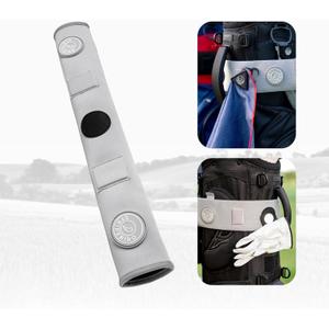 Stripebird - Premium Golf Cart Strap Sleeve Protector - Save Your Golf Bag from Golf Cart Straps - Includes Magnetic and Steel Plate for Magnetic Golf Accessories (Gray)