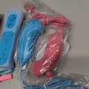 ZeroStory 2 Packs Wireless Controller and Nunchuck for Wii and Wii U Console, Gamepad with Silicone Case and Wrist Strap (Pink and Blue)
