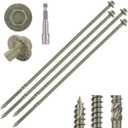 Hex Head Heavy Duty Wood Screws #14 x 10, Structural Lag Screws for Log, Timber, Landscaping & Outdoor Projects, Green Coated, 40 Pack