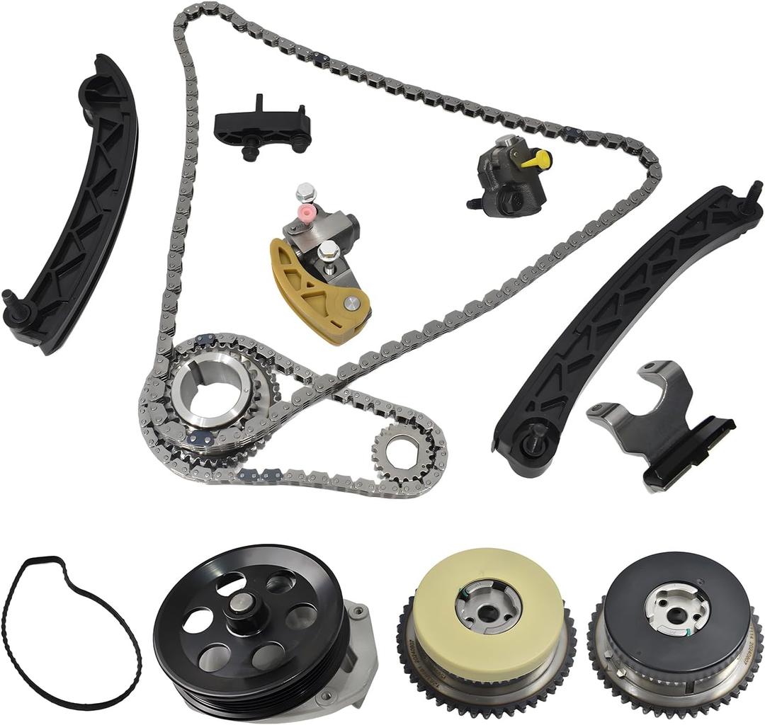 2.0L 2.5L Timing Chain Kit with VVT Gears & Water Pump Fit for 2013-2017 Buick Cadillac Chevrolet Malibu GMC 16Valve # AW6750 12638661 12627114