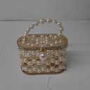 CARIEDO Evening Handbag Women Clutch Purses with Pearl Diamonds for Wedding Prom Birthday Party Dinner Accessories (White)