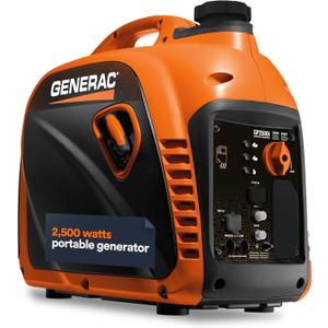 Generac 2,500-Watt Gas Powered Portable Inverter Generator - Compact and Lightweight Design - Produces Clean, Stable Power - COsense Technology - Perfect for Home use - Orange/Black