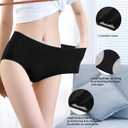 ETAOLINE Womens Period Underwear 4 Layers Leakproof Menstrual Panties Heavy Flow Postpartum Hipster Briefs (Black)