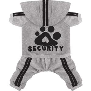 Dog Hoodie Security Clothes 4 Legs Jumpsuit Sweatshirt Hoodies Soft & Warm Dog Outfit Pullover Dog Winter Clothes Sweater for Small Medium Large Dogs Cats (Gray, X-Large) (Grey)