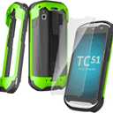 Upgraded Protective Case for Zebra TC51 TC52 TC56 TC57 TC510K Rugged Boot Case Cover for Zebra Scanner TC52x TC57x TC52ax with Hand Strap & Tempered Glass (Green)