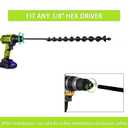 TCBWFY 24 Inch Auger Drill Bit for Planting - 1.2"x24" Long Handle Easy Planter Garden Auger - Bulb & Bedding Plant Augers - Post Hole Digger for 3/8Hex Drive Drill