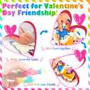 28 Packs Party Favors Valentines Day Gifts for Kids Classroom Transformable Fidget Spinners Chains with 28 Cards, Stress Relief Sensory Toys, Fingertip Gyros with Greeting Cards