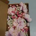 Chengu 12 Pcs Pink Floral Napkin Rings Spring Handcraft Flower Napkin Rings Rose Peony Holder Table Decoration for Easter Wedding Banquet Birthday Party