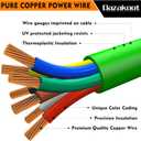 7 Way ABS Cord, 12FT 7 Way Coiled Trailer Cord, Heavey Duty Electrical Power Cable for Semi Truck Tractors - Green