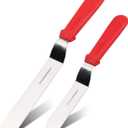 Angled Icing Spatula, Stainless Steel Offset Spatula, Cake Spatula Set of 2 Red 6" & 8"