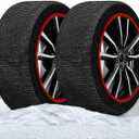 Snow Socks For Tires, Premium Model, +50% Resistance and +50% Durability, Textile Snow Chains for Electric Cars SUVs 4X4 Campers Caravans Commercial Vehicles (XXL)