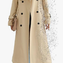 Betusline Women's Waterproof Trench Coat Double Breasted Lapel Rain Coats for Women With BeltSize120
