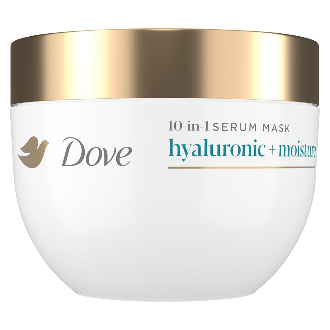 Dove Hair Hyaluronic Moisture for Dry Hair 10-in-1 Hydrating Hair Mask with Bio-Protein Care Technology and Hyaluronic Serum 9.2 Fl Oz