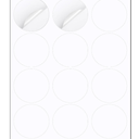 Methdic 2.5" Diameter High Visibility Printable Round Labels，Matte White，360 Customizable Blank Stickers
