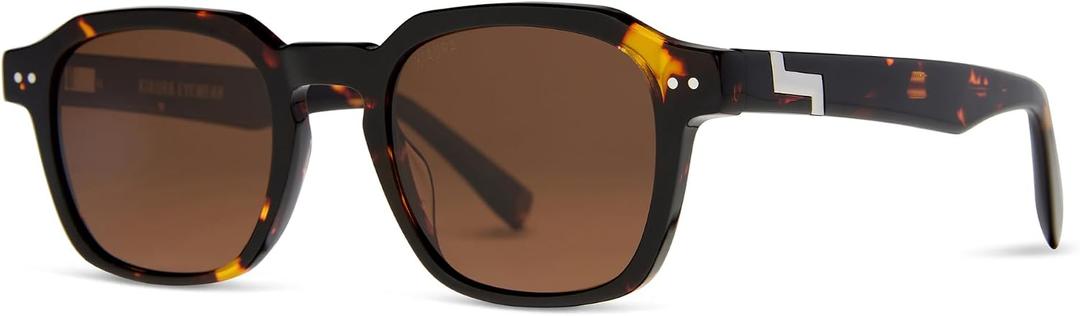 KIAURA Lautner Premium UV400 Polarized Sunglasses, XL & Original Sizes, Shape Memory Acetate Frames, Scratch-Resistant Lenses
