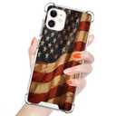 ZHONGWEI Clear Phone Case Compatible with iPhone 11 with American Flag-Art cc124 - Sleek Protection with Style and Durability for Any Smartphone Model.