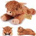 22" & 4.5 lbs Highland Cow Weighted Stuffed Animal, Cuddly & Soft Kids' Plush Toy Pillows for Companion, Large Plushies with Removable Ceramsite Bag, Gifts for Adults, Kids, Boys and Girl used