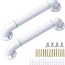 16 Inch Grab Bars for Shower and Bathtubs, 2 Pack Luminous Anti Slip Shower Grab Bars for Seniors Handle Elderly Bed, Toilet, Wall (White)