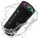 BassBloom Roar 3 Portable Bluetooth Speaker,20W Powerful Sound with JIKE Bass,IPX6 Waterproof,24H Playtime,Bluetooth 5.4,RGB Lights,Wireless TWS Pairing,Outdoor for Camping and Beach (Black)