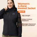 ORORO Upgraded Women's 4-Zone Heated Jacket with Heated Collar, Heated Coat with Detachable Hood (XXL)