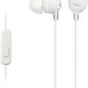 Sony MDREX15AP in-Ear Earbud Headphones with Mic, White