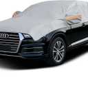 Half Car Cover for SUV M, Heavy Duty Roof & Windshield Top Cover with Cotton Liner, All Weather Half Cover Shield Against Hail, Snow, Sun, Rain and Scratches, Fits Most M Size SUVs