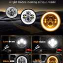 UNI-SHINE 2pcs 7 inch Led Headlight Round DOT Approved H6024 Led Headlight DRL Turn Signal Compatible with Jeep Wrangler JK TJ CJ & Miata & Chevy S3 & Hummer H1 H2 (Chrome)