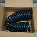 Pangda 25 Ft x 3/8'' Coil Garden Hose EVA Recoil Garden Self Coiling Expanding Water Hose with 6 Function Spray Nozzle Universal 3/4'' Brass Connector Fitting for Outdoor Yard(Green)