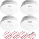 SITERLINK Smoke Detectors 10 Year Battery Operated,UL217-9th Listed Smoke Alarm with Test-Silence Button,Photoelectric Sensor Fire Alarms Smoke Detectors with LED Lights for Home, GS525A (4 Pack)