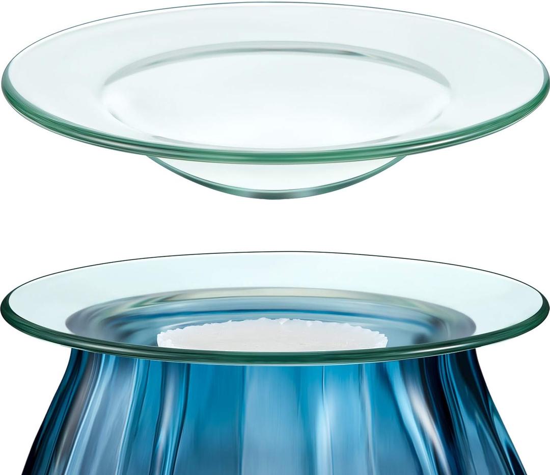 Patelai Replacement Oil Warmer Dish Round Glass Dish Wax Melt Candle Warmer Bowl Plate Lid Tray for Aroma Therapy Lamp Electric Lamps Oil and Tart(1 Piece,4.5 Inches)