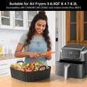 8.5 Inch Square Silicone Air Fryer Liners 2 Pack, Reusable Air Fryer Basket Liners for Ninja AF141 AF142 AF181, COSORI, Cuisinart, Chefman, Instant Air Fryer 56.5 QT