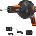 VEVOR 12V Electric Drain Auger, 25FT Cordless Plumbing Snake Auto Feed, Pipeline Snake Drain Clog Remover with Power Drill for 3/4"-2" Pipes, 2.0Ah, Charger Included, Auto Feed Electric