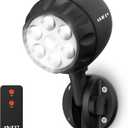 ASOFTY Wireless Battery Operated Motion Sensor Outdoor Light, 6 LED 1000LM LED Spotlights with Remote Control, IP65 Waterproof 6000K Motion Security Light for Garage Yard Porch and Patio
