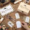 Novabright 56 Pcs Graduation Party Favor for Guest Graduation Keychains Bulk with Keys to Success Tags Wooden Box Class of 2026 Grad Gifts for Grad College Celebration Party Supplies Decor
