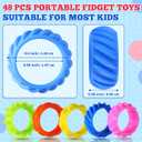 VioraWhite 96 Pack Fidget Toys Rings Sensory for Kids Easter Basket Stuffers Bulk Quiet Fidget Ring to Relieve Autism Stress Anxiety Finger Toy for Classroom Prize Party Stocking Stuffers (Bright)