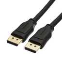 Amazon Basics DisplayPort 1.4 Cable, 8K@60Hz, 4K@120Hz, 32.4Gbps High-Speed, HBR3, Dynamic HDR and 3D, Gold-Plated Plugs, 10 Foot, Black