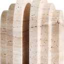Modern Book Ends for Shelves Nature Marble Decorative Bookends Heavy Duty Bookshelf Holder for Office Desk Decoration (Beige)