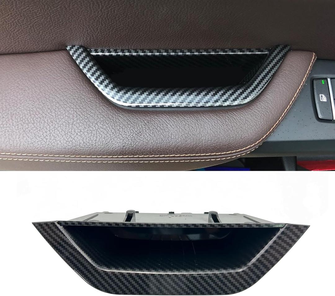 Car Door Handle Covers Fit for BMW X3 F25 2011-2017, X4 F26 2014-2018 Interior Door Handle Cover Door Pull Handle Protective Decorate Covers (Drive Door Handle Carbon Fiber Color)