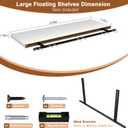 12 Inch Deep Floating Shelves, 36" W x 12" D Wood Floating Shelves for Wall, Large Storage Space Wall Mount Shelf with Invisible Brackets for Living Room Kitchen Bathroom, 1 Pack, White