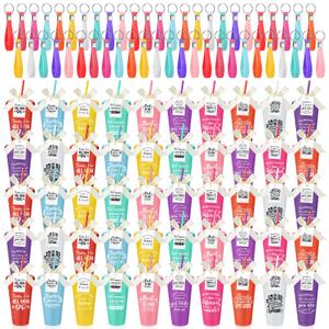 Tioncy 50 Sets Employee Appreciation Cups 24oz Plastic Thank You Tumblers with Lids Straws Keychains Cards Staff Bulk Thank You Gifts for Teacher Nurses Graduation Gifts(Novel)