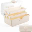 Portable 3-Tier Medicine Cabinet Organizer, Empty First Aid Kit Box for Home, Dorm & Travel