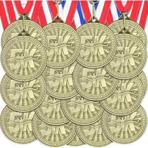 Ferreve 48 Pcs Award Medals with Neck Ribbons Champ Medal Sports Day Favors Prizes for Sports Competitions Party Winner