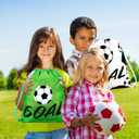 Shappy 16 Pack Drawstring Bags for Party Favors 12 x 10 Inch Treat Candy Goodie Gifts Bags Team Supplies Sport Birthday Party Favors(Soccer,Green, Black)