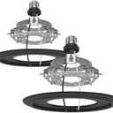 2-Pack Recessed Light to Pendant Converter Kit, Adjustable for 5 and 6 inch Recessed Can Light Conversion Kit, Includes E26 Socket, Triangular Bracket, Round Mounting Plate & 3D Black Cover