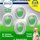 Febreze Bathroom Air Freshener, Odor-Fighting, Plug In Alternative, Air Fresheners for Home and Bathroom and Kitchen, Closet Air Fresheners, Heavy Duty Pet Scent, 4 Count