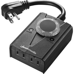 DEWENWILS Outdoor Light Timer Waterproof Christmas, Plug in Timer Switch, Electrical Outlets for Decoration Lights, String Lights, 15A 1/2HP UL Listed