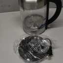 OVENTE Electric Kettle with 1.7L Borosilicate Glass, 1500W Instant Water Boiler and Heater for Coffee or Tea, BPA Free, Easy to Fill Lid, Auto Shut-Off and Boil Dry Protection, Silver KG612S