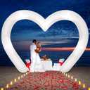 Shappy 9 ft Wedding Inflatables Outdoor Decorations Heart Blow up Inflatable Archway with Build in LEDs for Indoor Outdoor Lawn Yard Garden(White)
