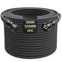XLR Cables 300ft 1 Pack, Professional Gold-Plated Rean Connectors from Neutrik, Kevlar-Reinforced Nylon Braided Microphone Cable, Mic Cable, Durable Shielded and Balanced XLR Male to Female Cord